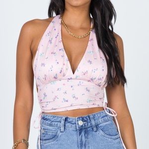 Princess Polly light pink floral halter top